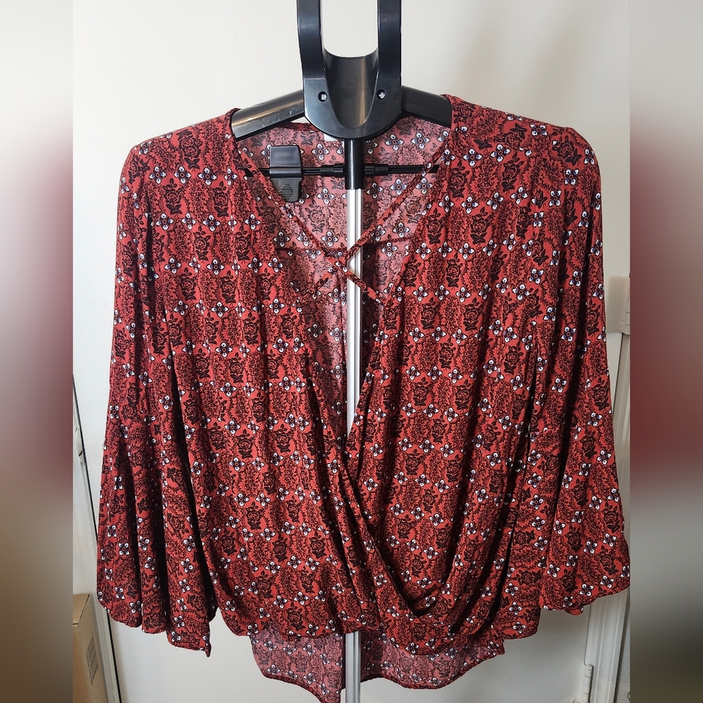 Red Floral Women's Top